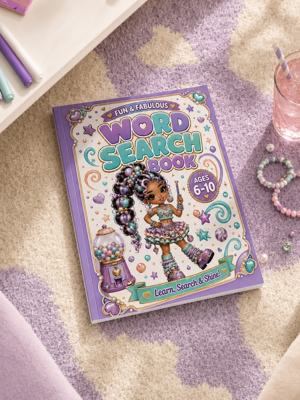 Fun & Fabulous Purple Word Search Book for Kids